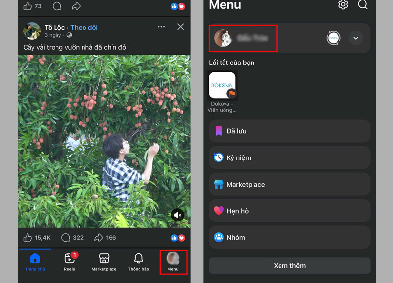 Truy cập vào giao diện trang cá nhân Facebook