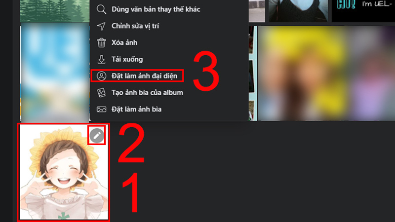 Chọn ảnh đại diện Facebook muốn sử dụng lại