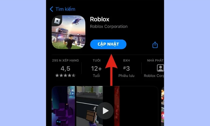 Cập nhật Roblox lên phiên bản mới nhất để sửa lỗi