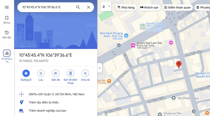 Tọa độ Google Maps là điểm vĩ độ và kinh độ của vị trí muốn đến