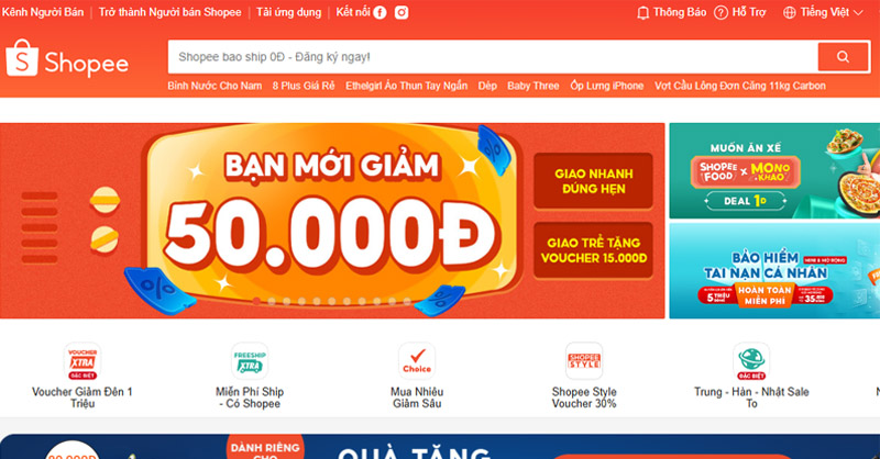 Truy cập vào ứng dụng hoặc website có món hàng cần mua