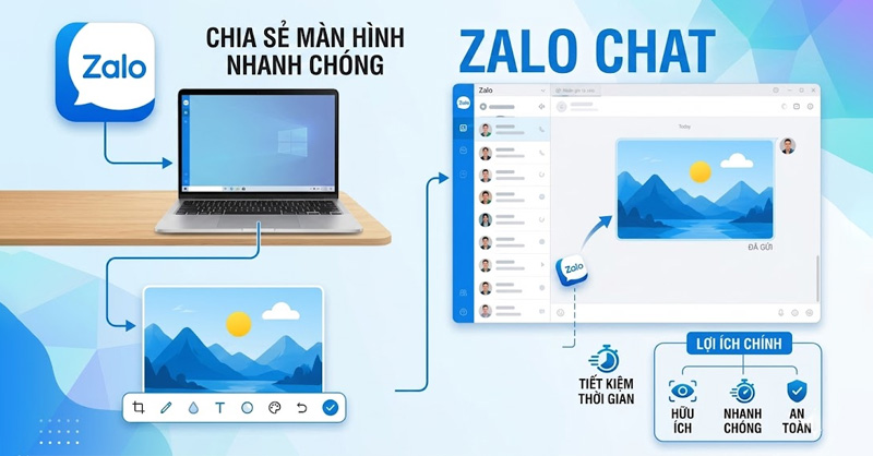 Tính năng chụp và gửi màn hình Zalo giúp tiết kiệm thời gian