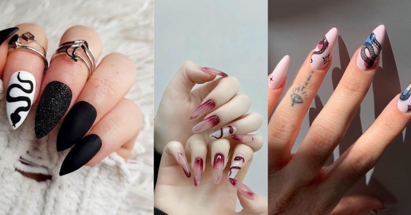 Mẫu nail con rắn cho năm Ất Tỵ