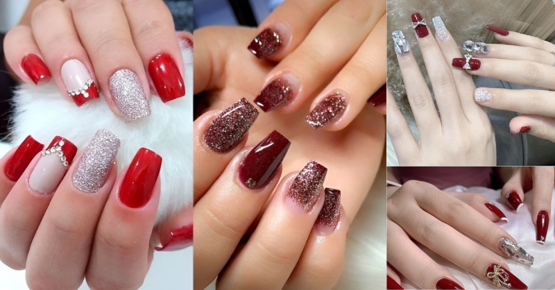 Nail màu đỏ là đặc trưng của ngày Tết