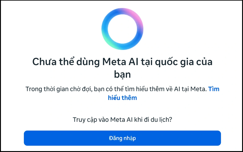 Đăng nhập vào Meta AI bằng tài khoản Facebook hoặc Instagram