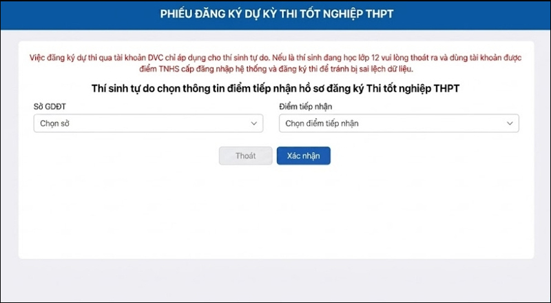 Thí sinh lựa chọn Sở GDĐT, điểm tiếp nhận hồ sơ phù hợp
