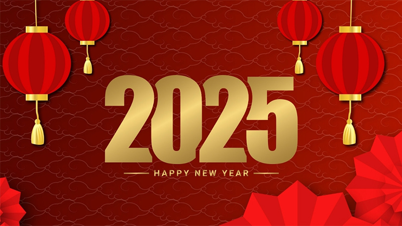 Hình nền Tết 2025 Happy New Year sang trọng