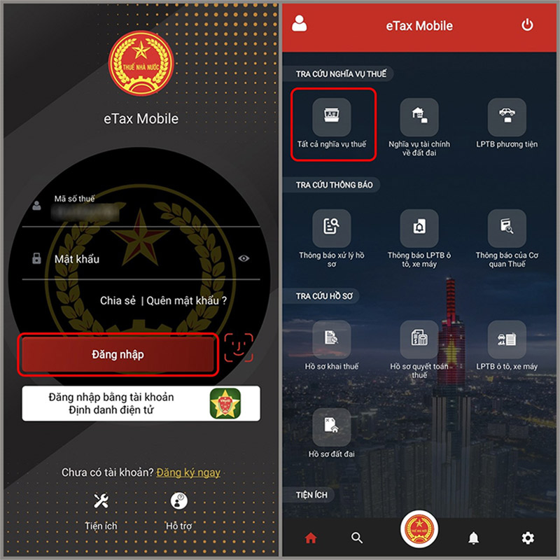 Tra cứu nợ thuế qua ứng dụng eTax Mobile