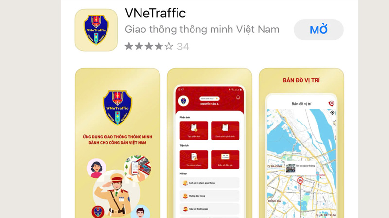 VNeTraffic là ứng dụng cho phép người dân giao tiếp với CSGT