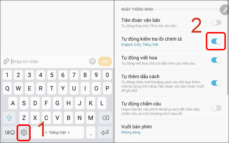 Cách bật, tắt sửa lỗi chính tả ngay trên bàn phím