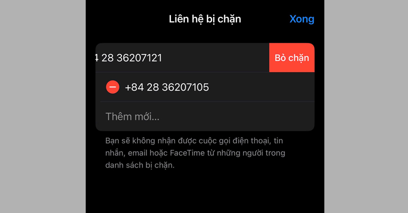 Người dùng có thể bỏ chặn số tổng đài ngân hàng để nhận mã OTP