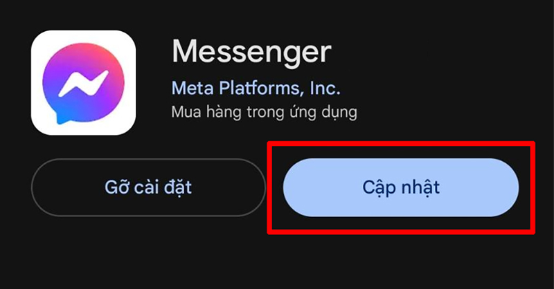 Cập nhật phiên bản mới nhất cho ứng dụng Messenger