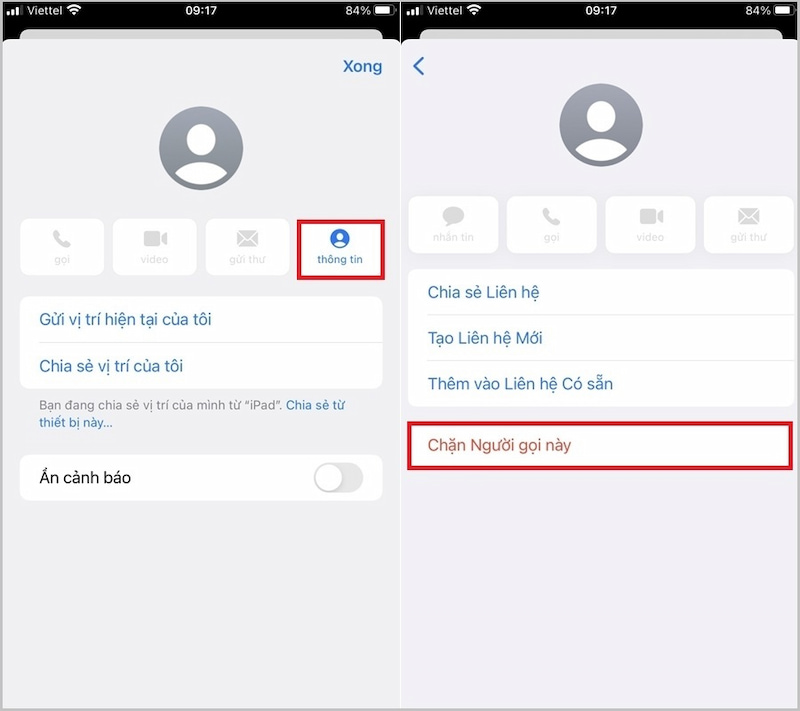 Chọn Chặn Người gọi này trên iPhone