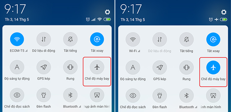 Kiểm tra chế độ máy bay trên điện thoại