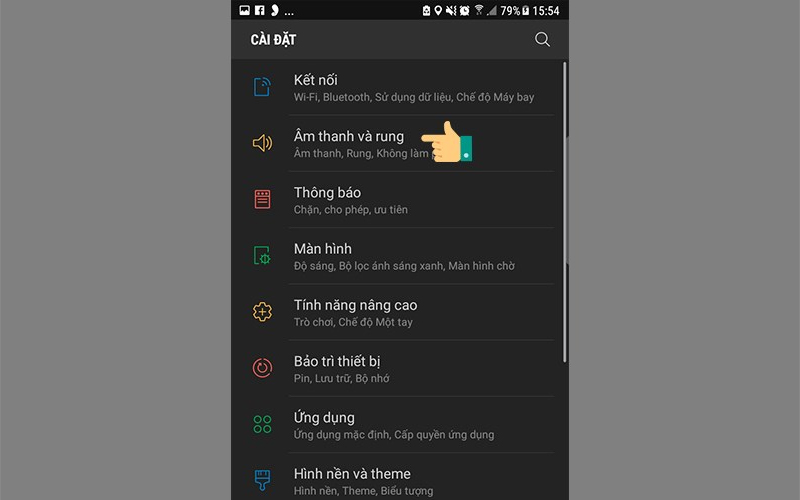 Chọn Âm thanh và rung