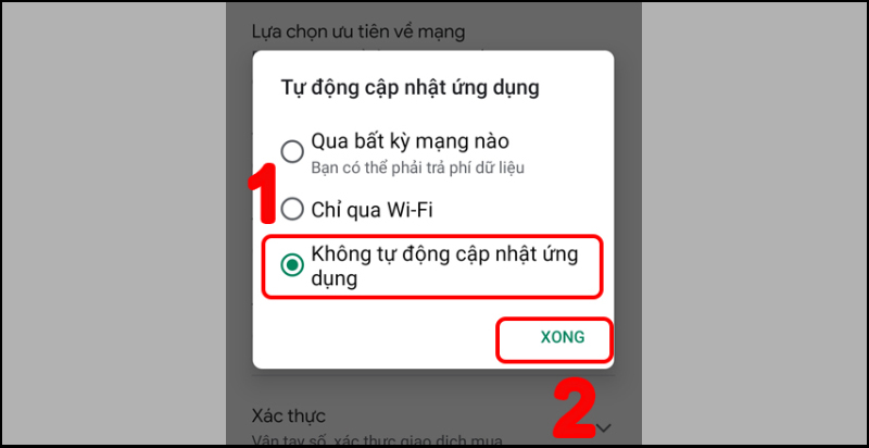 Tắt tự động cập nhật ứng dụng trên điện thoại Android