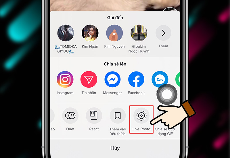 Nhấn vào Live Photo để lưu video TikTok về điện thoại