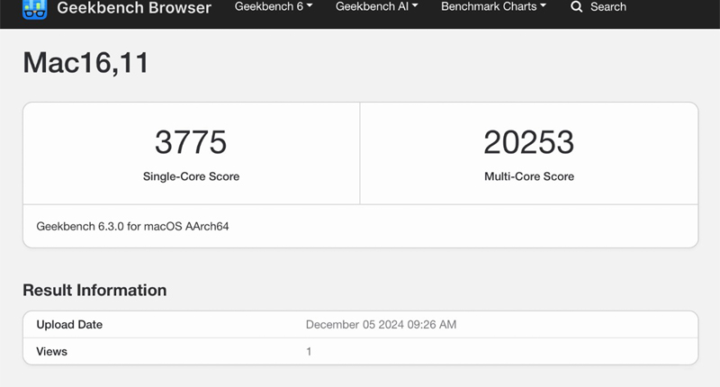 Điểm số hiệu năng của chip M4 Pro trên Geekbench 