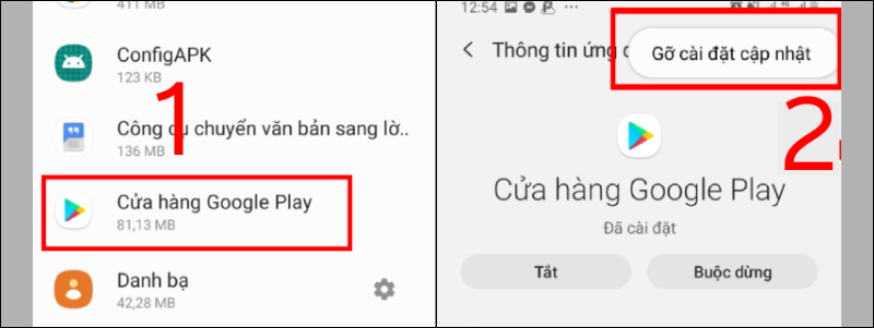 Gỡ cài đặt cập nhật CH Play trên điện thoại OPPO