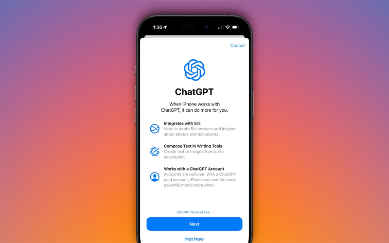 Người dùng có thể truy cập ChatGPT khi tương tác với Siri trên iOS 18.2