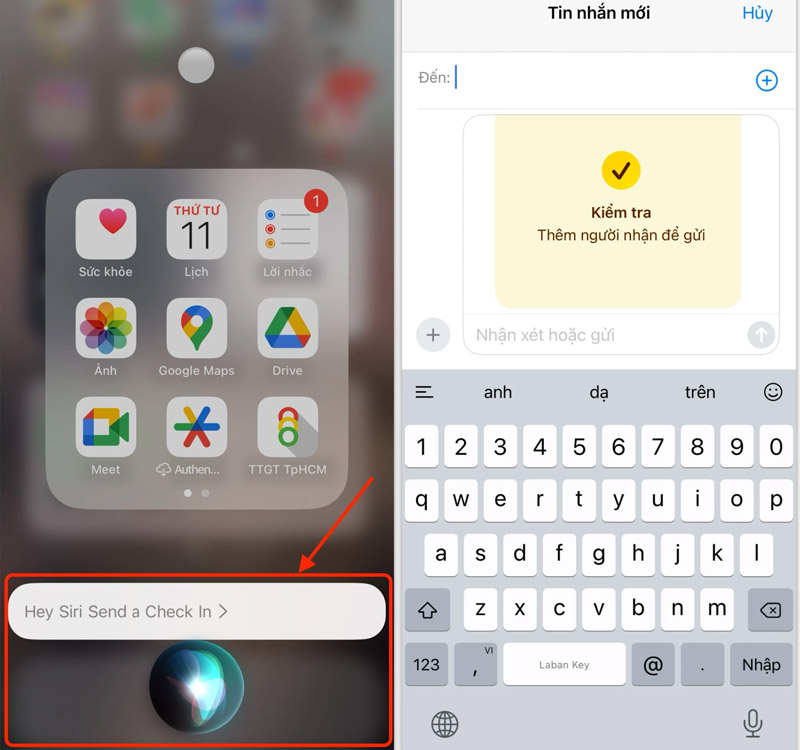 Kích hoạt nhanh tính năng Check in bằng trợ lý ảo Siri