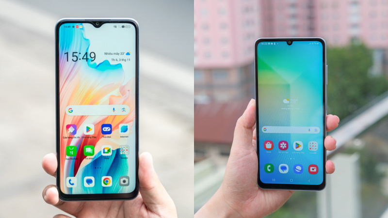 So sánh Samsung Galaxy A06 và OPPO A18 về màn hình