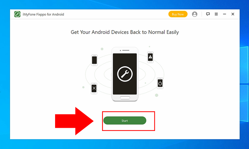 Nhấn Start trên phần mềm iMyFone Fixppo