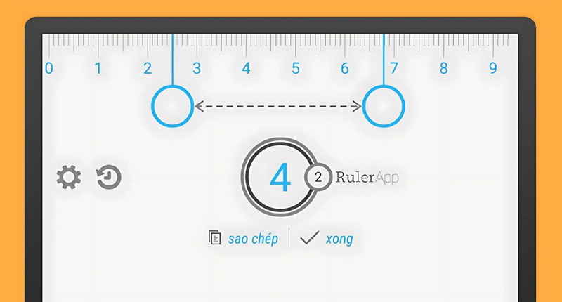 Ruler App giúp đo độ dài bằng thước kẻ giữa đơn vị cm và inch