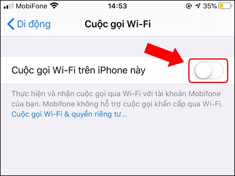 Tắt tính năng gọi điện qua Wifi khi mạng 5G chậm chạp