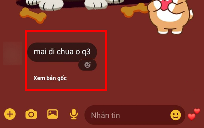 Tin nhắn nhanh chóng được dịch sang ngôn ngữ đang sử dụng trên điện thoại