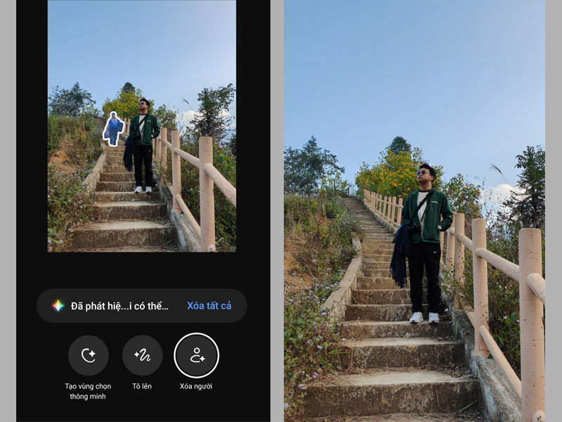 Tính năng Tẩy AI giúp xóa những chủ thể không mong muốn khỏi ảnh