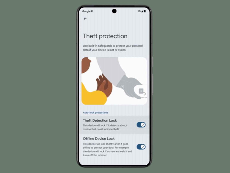 Tính năng Theft Detection Lock và Offline Device Lock 