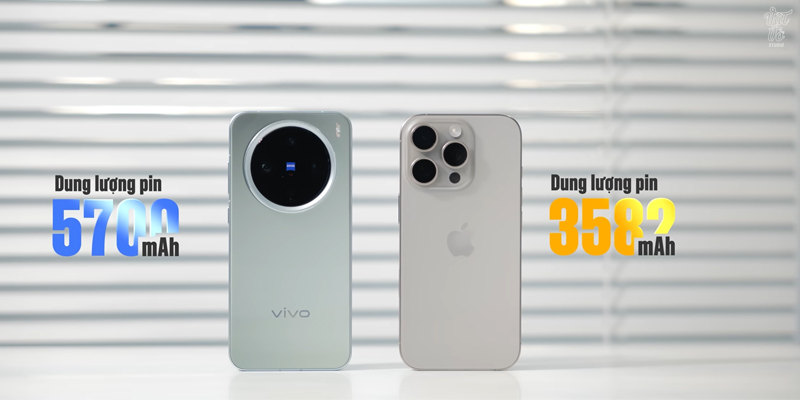 Vivo X200 Pro Mini và iPhone 16 Pro có dung lượng pin chênh lệch