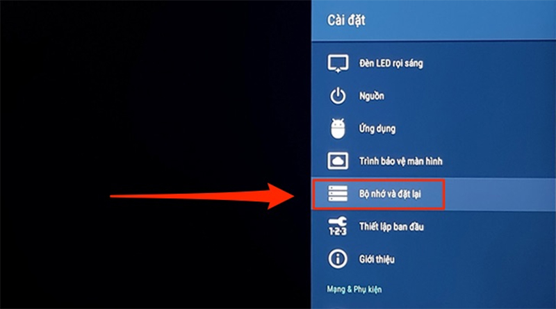 Đặt lại cài đặt gốc (Factory Reset) cho tivi