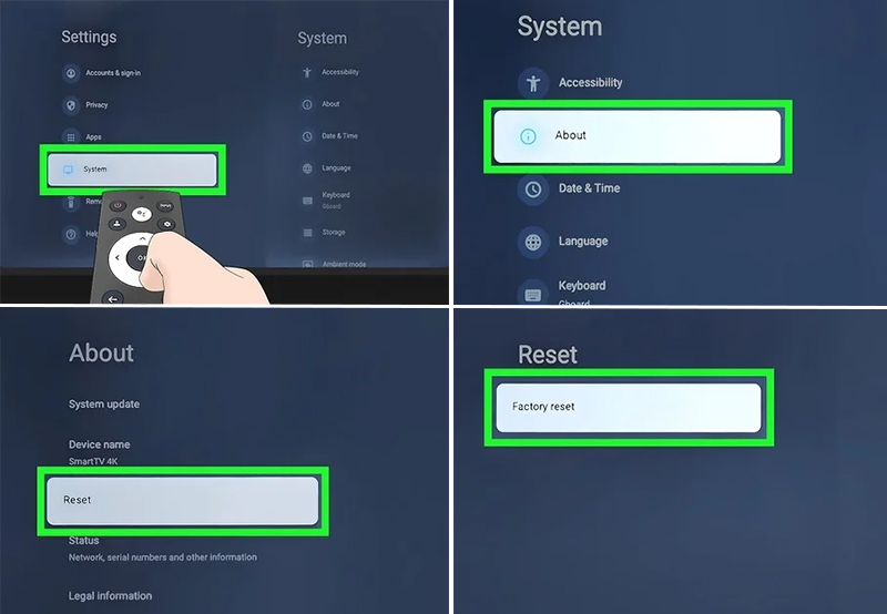 Reset Hisense Google TV