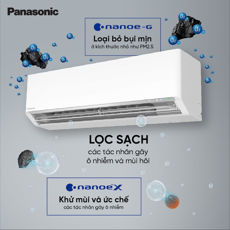 Điều hòa Panasonic tích hợp nanoe™ X và nanoe-G chăm sóc không khí