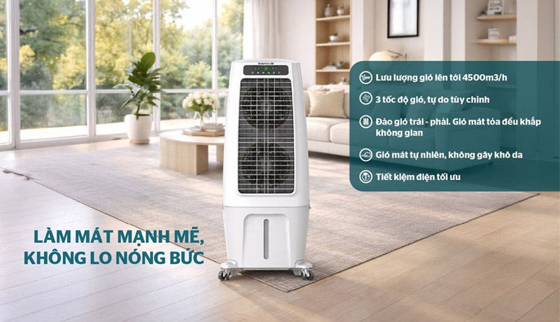 Máy làm mát không khí Sunhouse SHD7766 tích hợp nhiều tiện ích