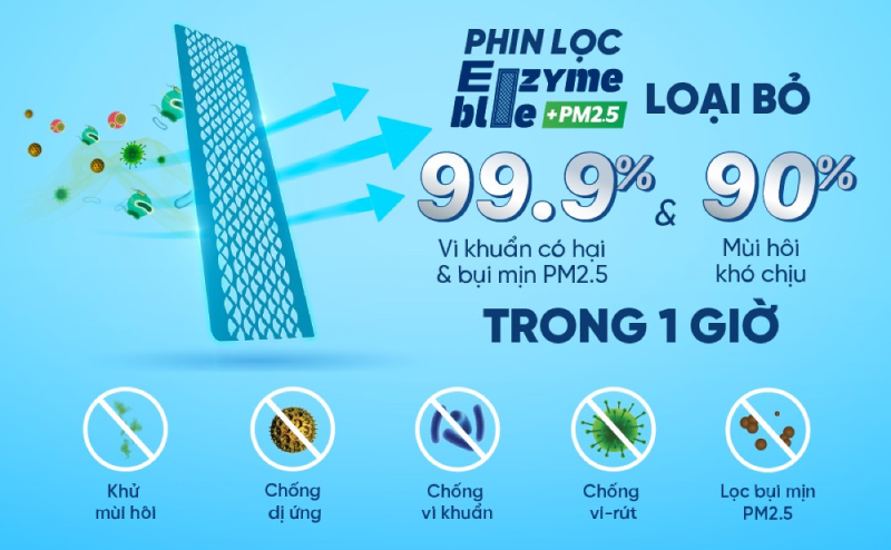 Bộ đôi phin lọc EnzymeBlue và PM2.5 tinh lọc không khí hiệu quả