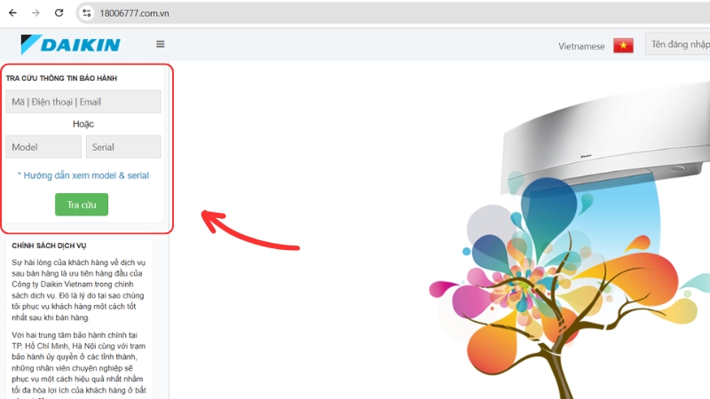 Cách tra cứu bảo hành điều hòa Daikin