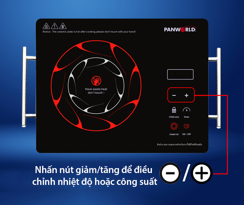 Bật bếp bằng nút On/Off