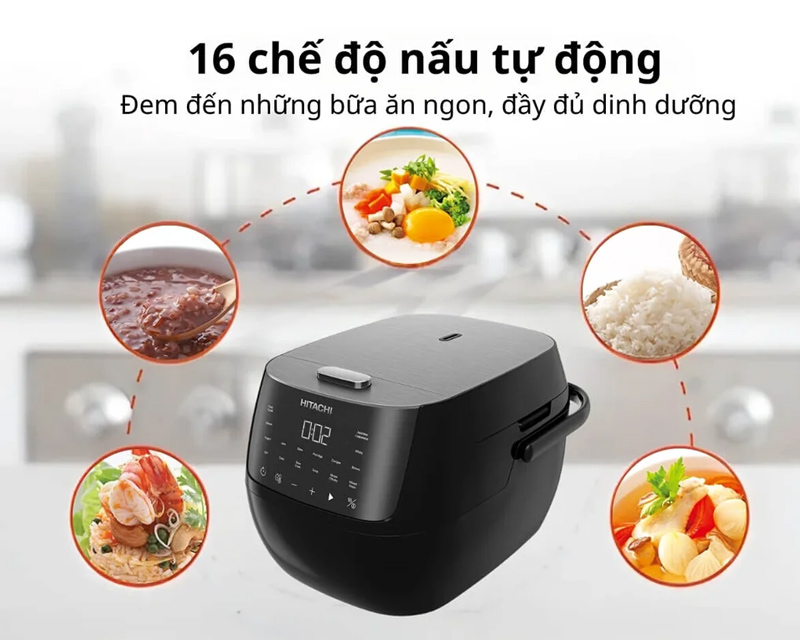 Nồi cơm điện Hitachi đa dạng chế độ nấu