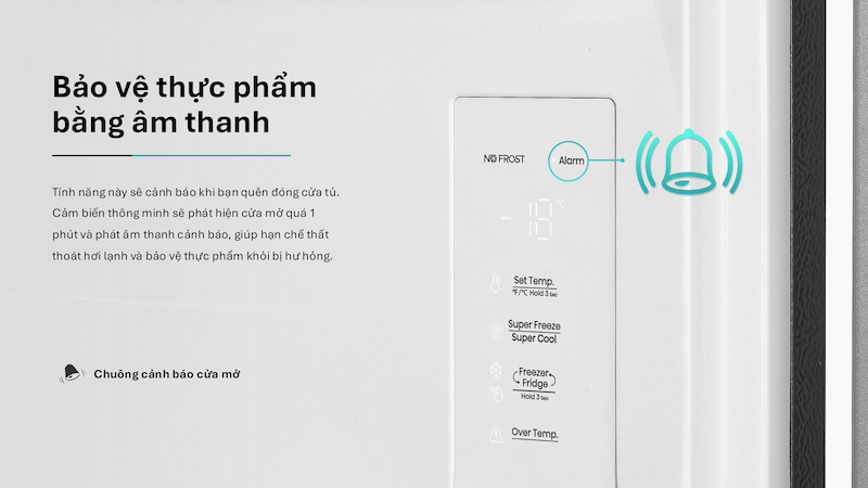 Tủ Đông FU286N3SS phát cảnh báo cửa mở bằng âm thanh
