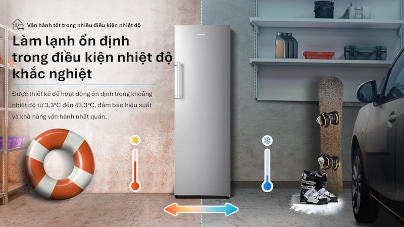 Tủ Đông Hisense FU286N3SS hoạt động ổn định