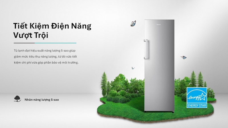Tủ Đông Hisense Inverter 288 Lít FU286N3SS tiết kiệm điện
