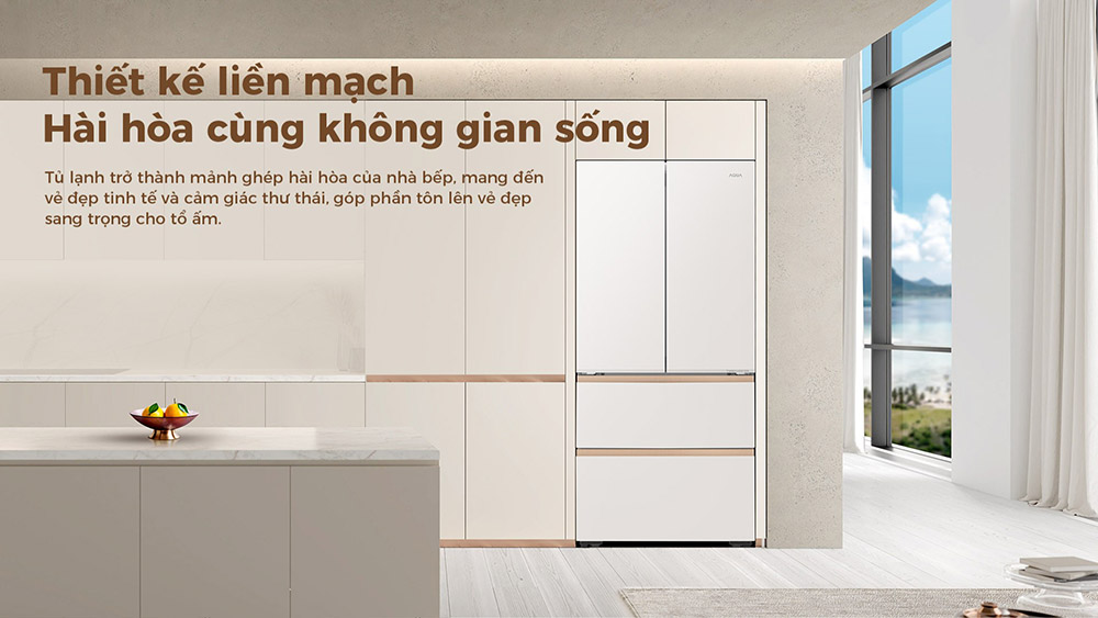 Tủ lạnh 515 lít AQR-MA590XA(MC)U1 mặt kính trắng