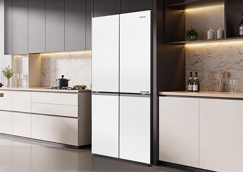 Tủ lạnh Hisense RQ470P5GW mặt gương trắng sang trọng