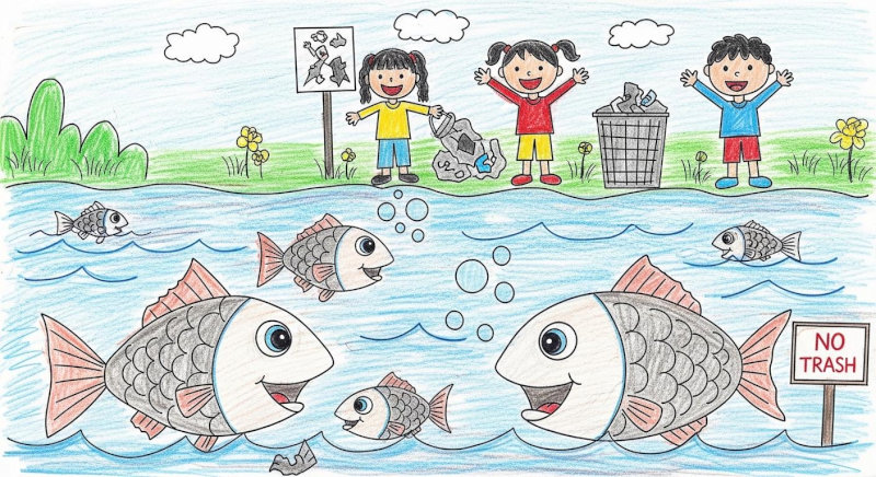 20 ý tưởng tranh vẽ bảo vệ động vật sống trong môi trường nước