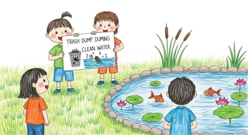 20 ý tưởng tranh vẽ không xả rác xuống sông, hồ, biển