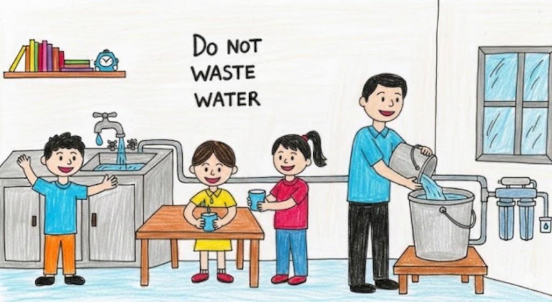 20 ý tưởng tranh vẽ tiết kiệm nước trong sinh hoạt hàng ngày