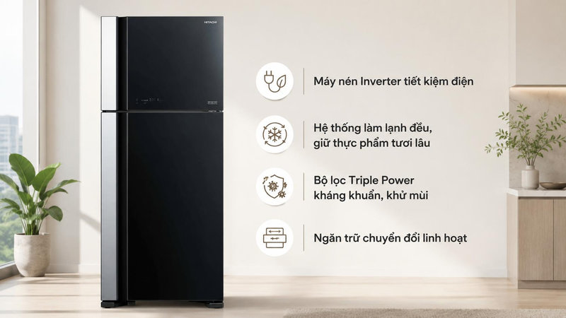 4 công nghệ nổi bật trên dòng tủ lạnh 2 cánh Hitachi